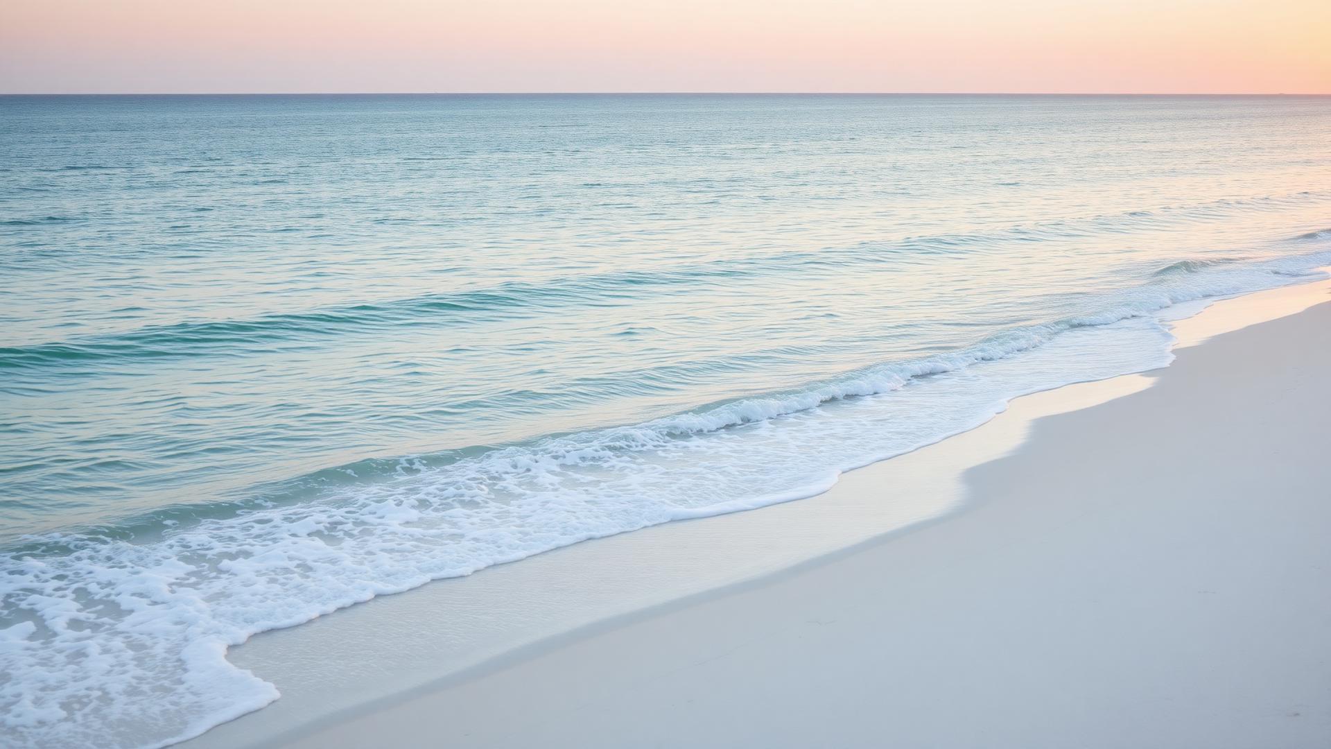 Serene shoreline at golden hour